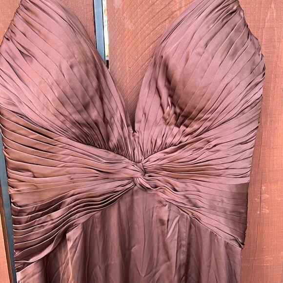 NEW MAC DUGGAL $338 CHOCOLATE TWIST FRONT PLUNGING EVENING GOWN #49085 Size 8 - Picture 5 of 11